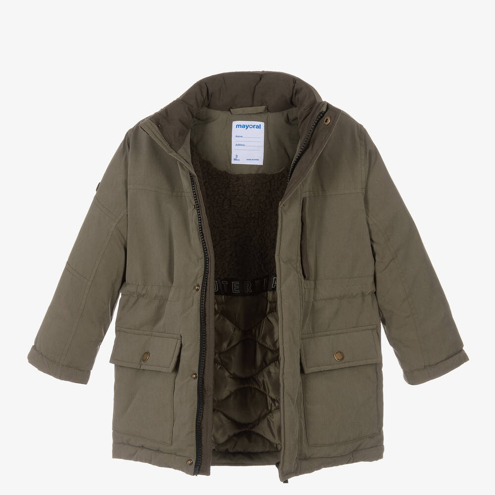 مايورال-Boys Khaki Green Parka | Childrensalon Outlet