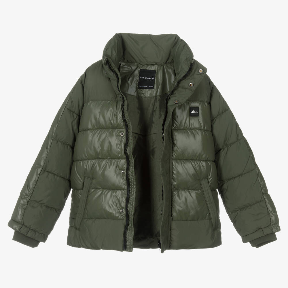 Mayoral Nukutavake-Boys Khaki Green Puffer Jacket | Childrensalon Outlet