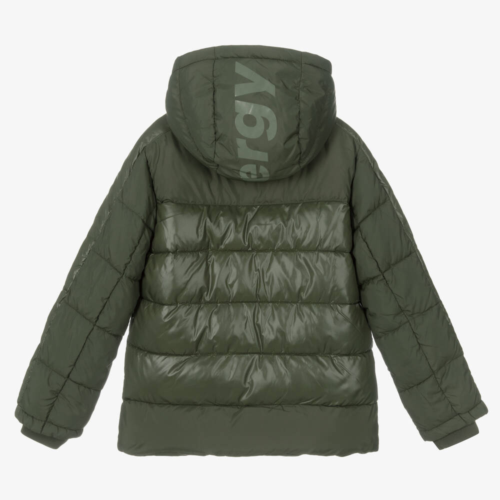 Mayoral Nukutavake-Boys Khaki Green Puffer Jacket | Childrensalon Outlet