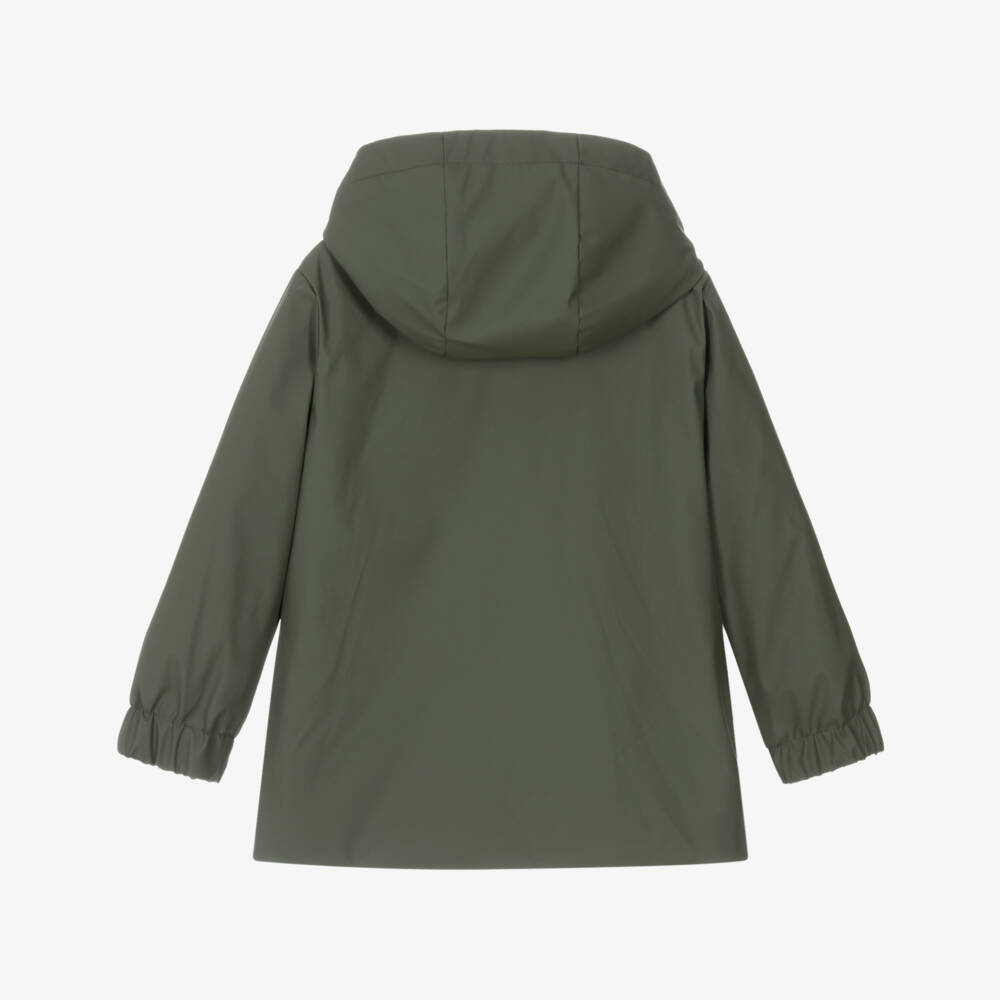 Mayoral-Boys Khaki Green Raincoat with Fleece Lining | Childrensalon Outlet
