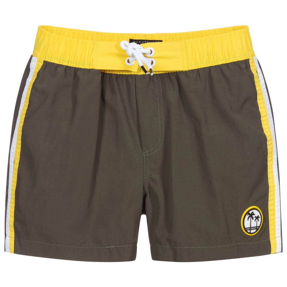 Mayoral Nukutavake - Boys Khaki Green Swim Shorts | Childrensalon