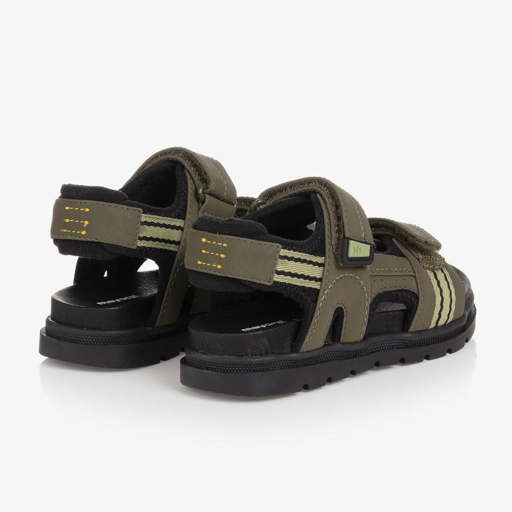Mayoral-Boys Khaki Green Velcro Sandals | Childrensalon Outlet