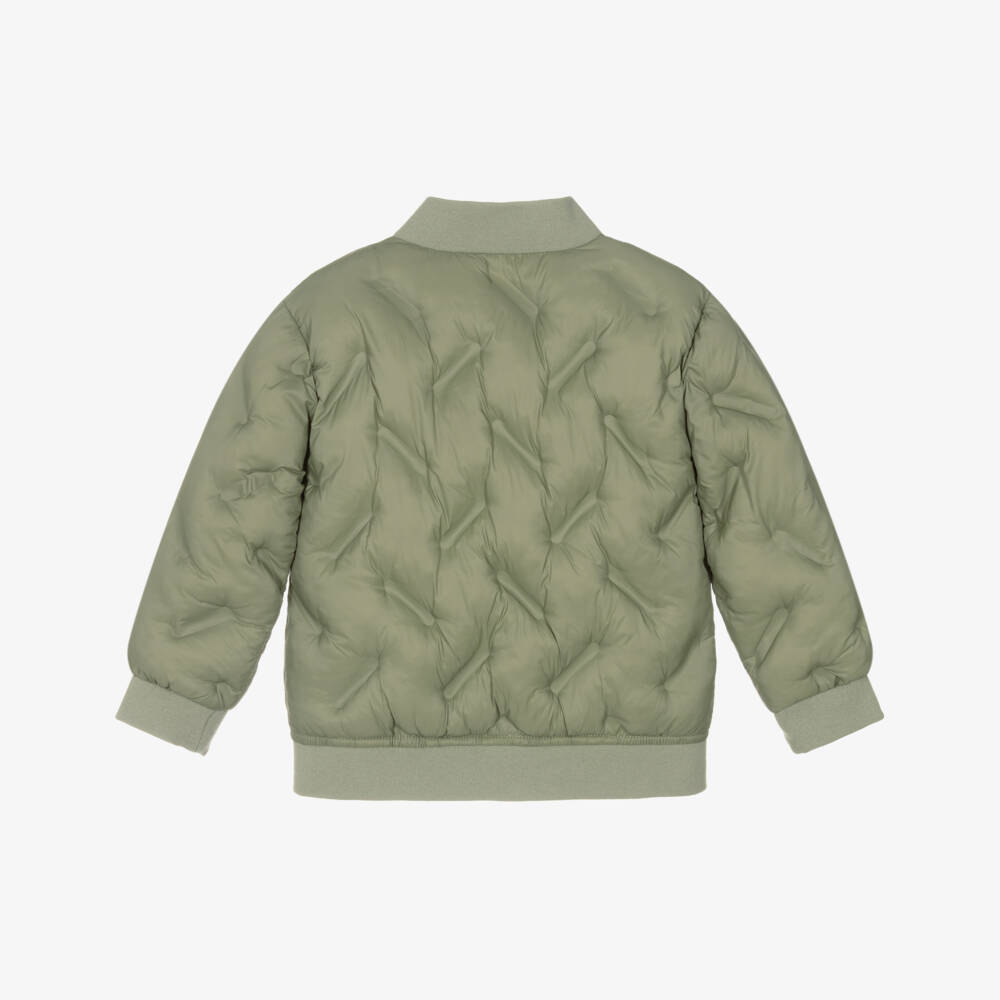 Mayoral-Boys Khaki Quilted Bomber Jacket | Childrensalon Outlet
