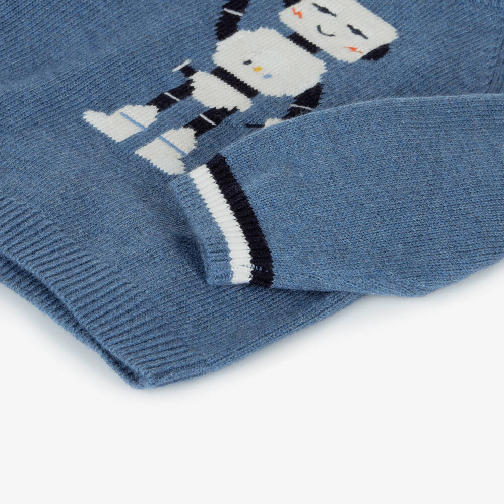 Mayoral-Boys Knit Robot Jumper in Blue | Childrensalon Outlet