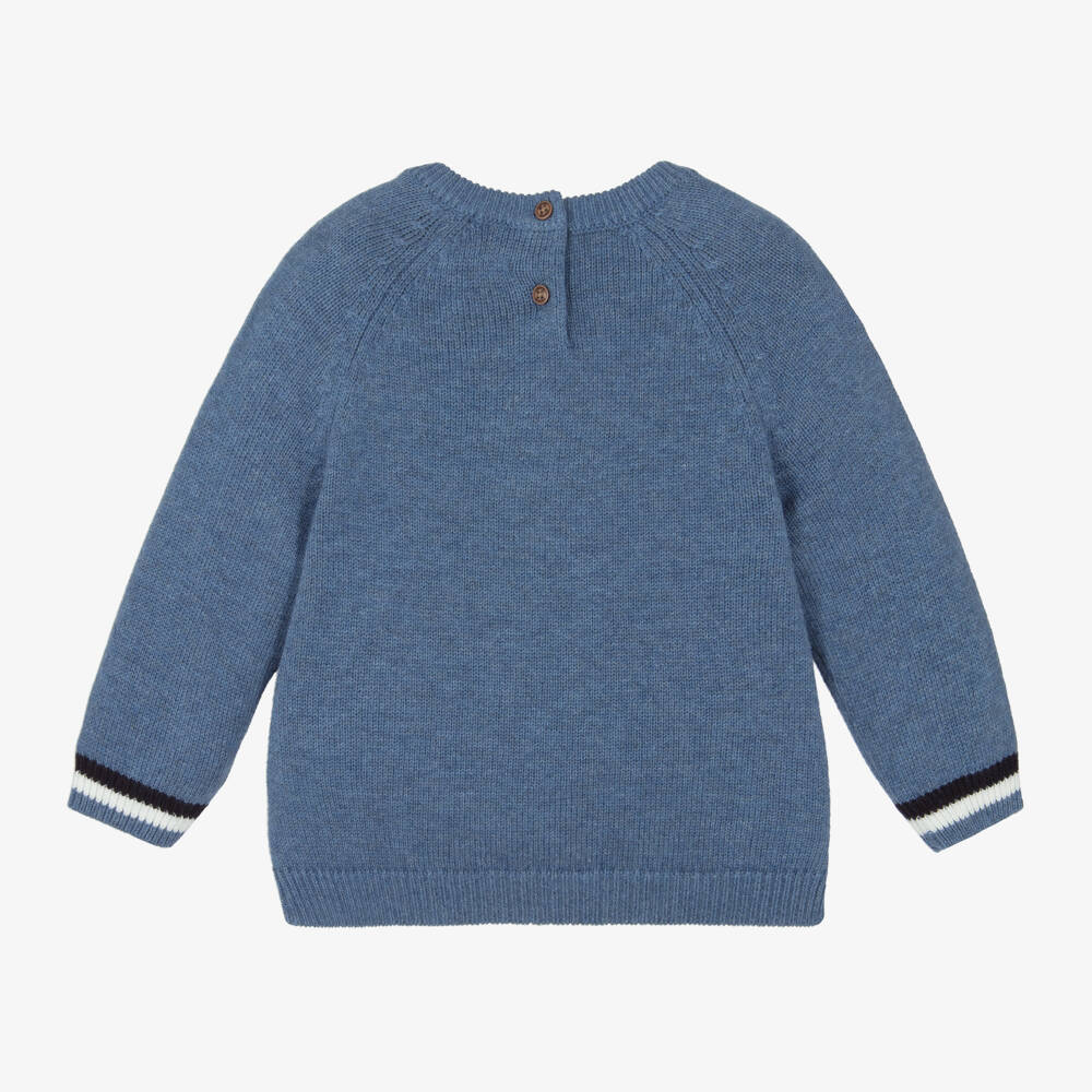 Mayoral-Boys Knit Robot Jumper in Blue | Childrensalon Outlet