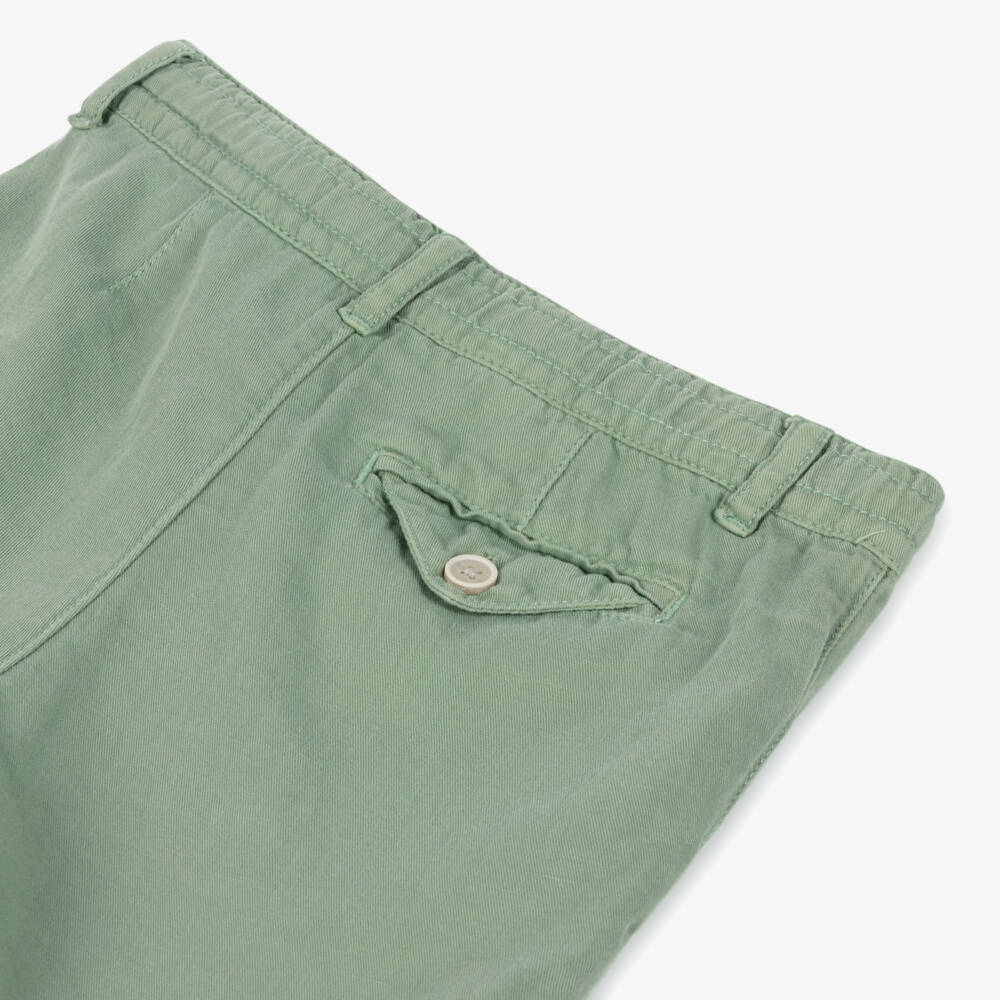 Mayoral-Boys Leafy Green Linen Shorts | Childrensalon Outlet