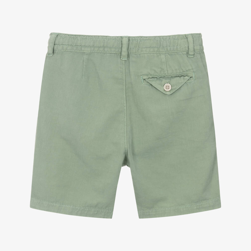 Mayoral-Boys Leafy Green Linen Shorts | Childrensalon Outlet