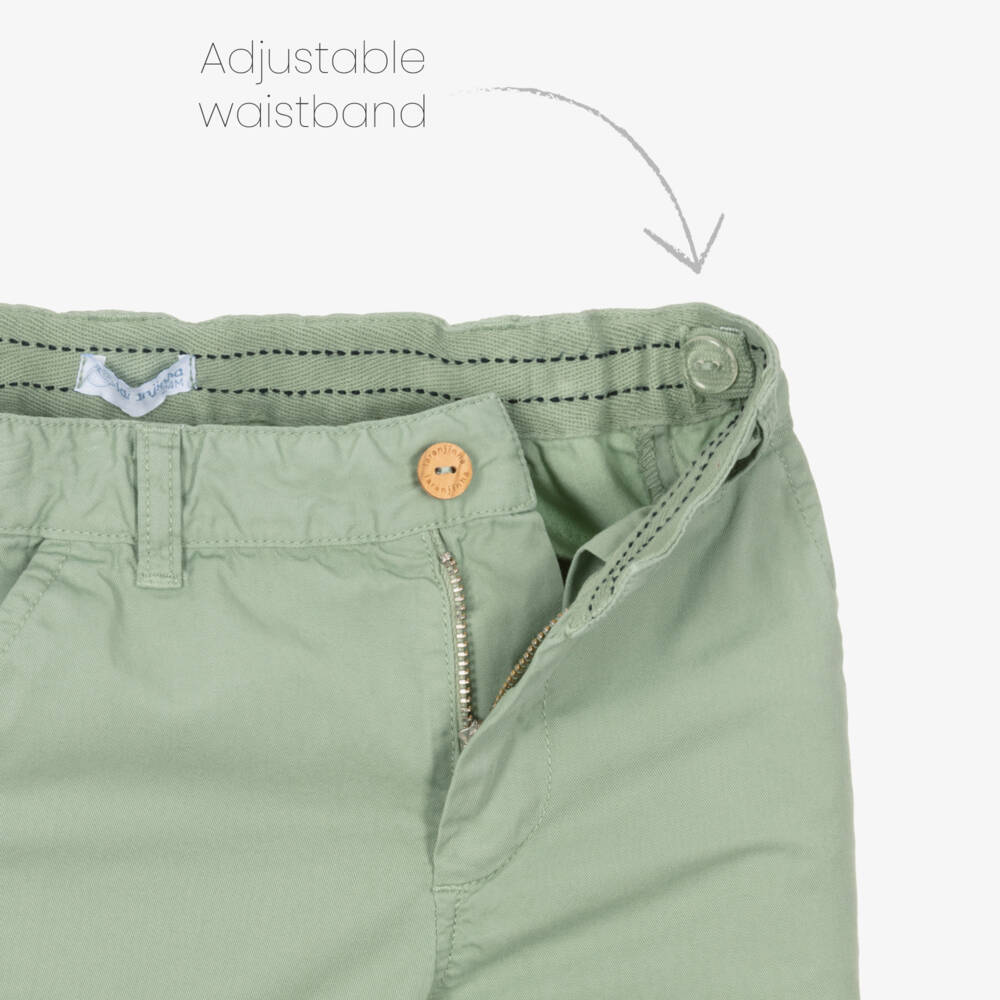 Mayoral-Boys Leafy Green Linen Shorts | Childrensalon Outlet