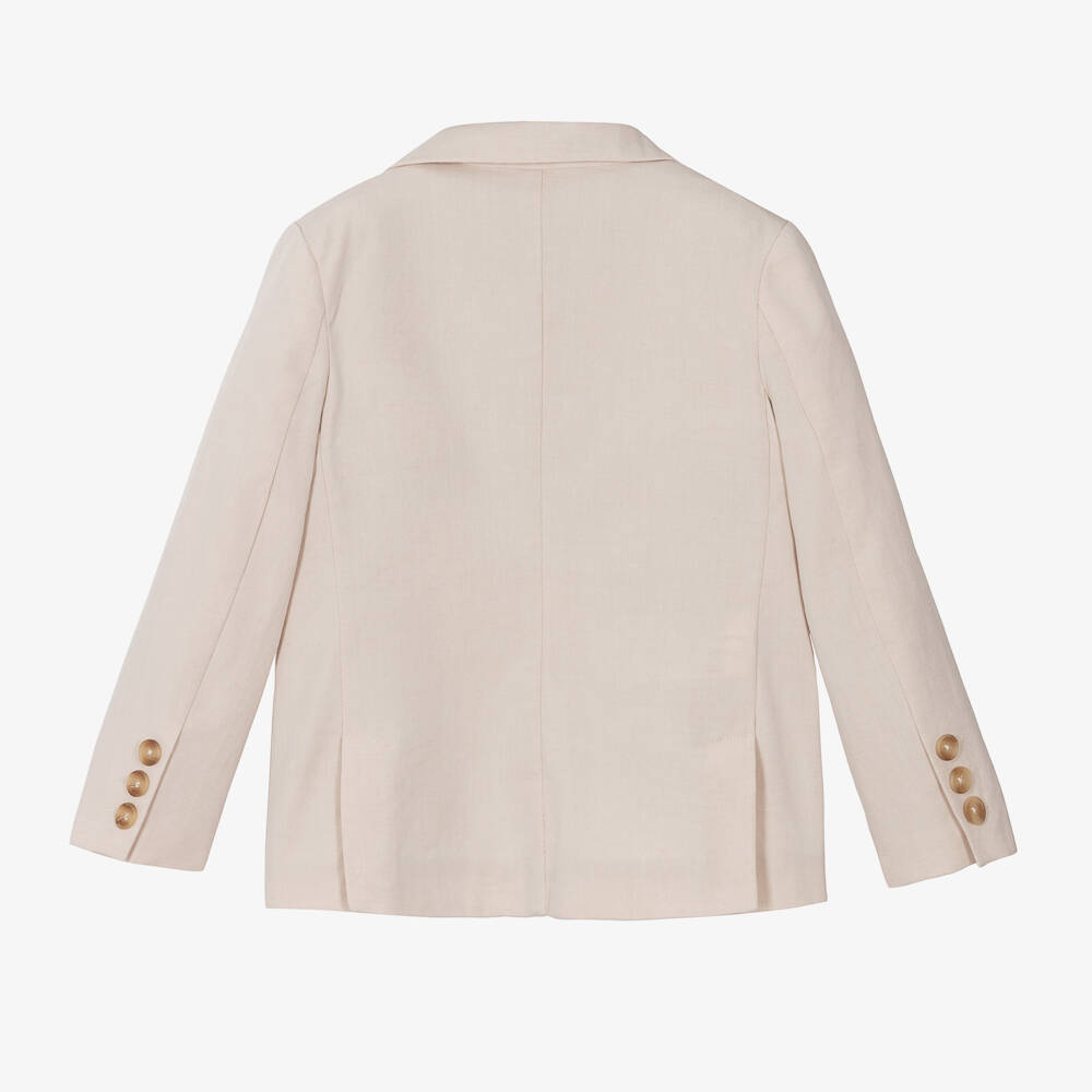 Mayoral-Boys Light Beige Cotton & Linen Blazer | Childrensalon Outlet