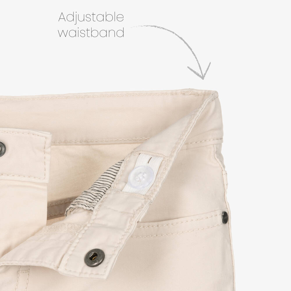 مايورال-شورت قطن مستدام تويل لون بيج فاتح للأولاد | Childrensalon Outlet