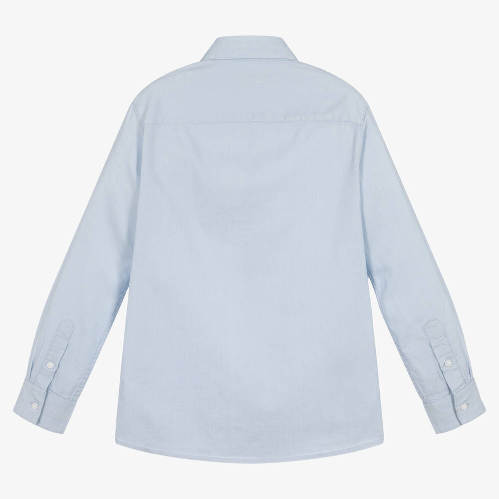 Mayoral Nukutavake-Boys Light Blue Cotton Shirt | Childrensalon Outlet