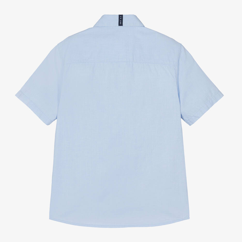 Mayoral Nukutavake-Boys Light Blue Cotton Shirt | Childrensalon Outlet