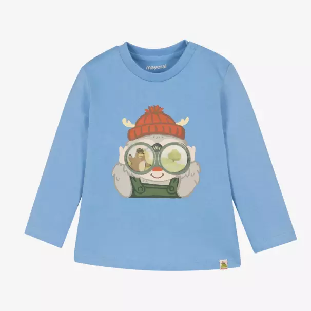 Mayoral-Boys Light Blue Lenticular Tee | Childrensalon Outlet