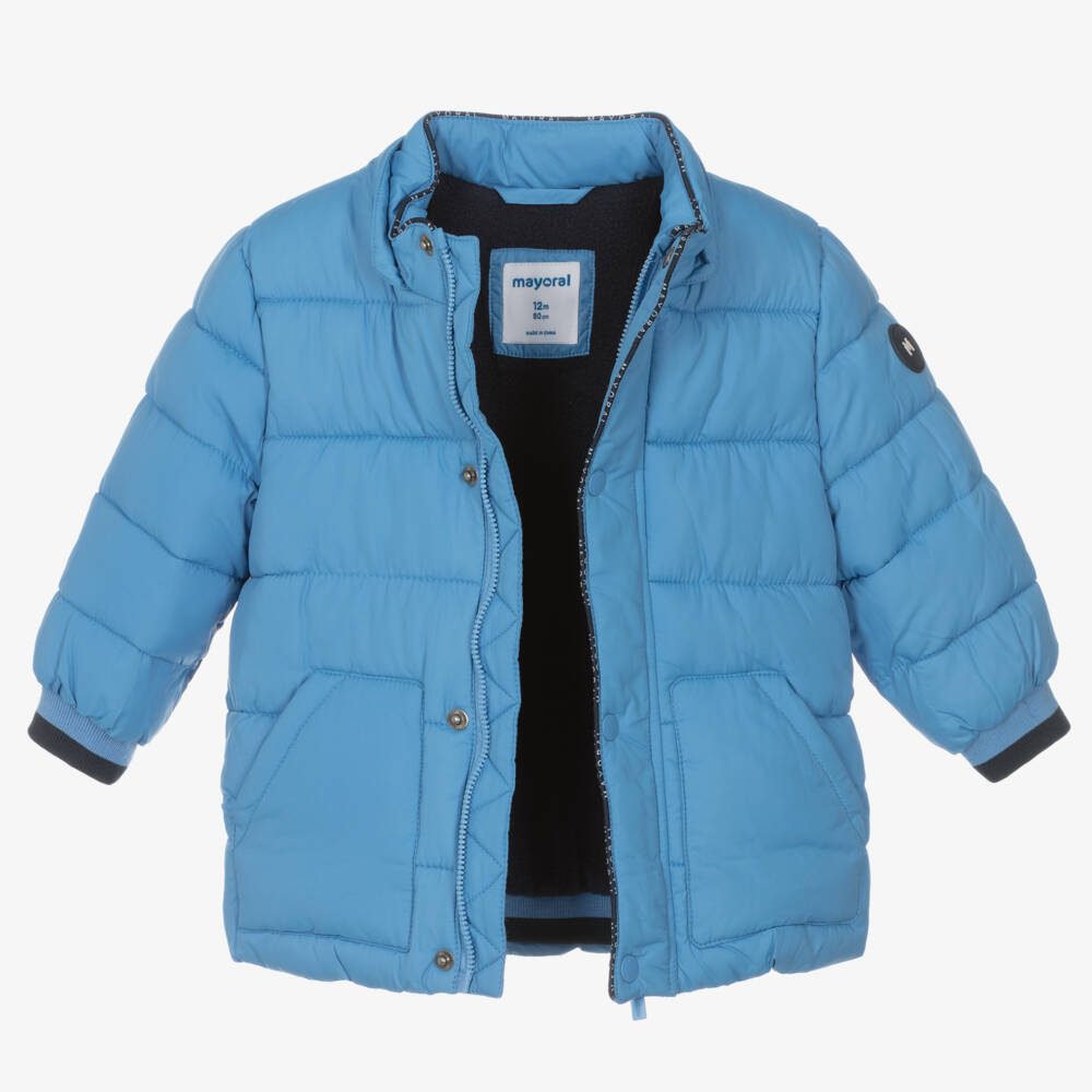 Mayoral-Синий пуховик с капюшоном | Childrensalon Outlet