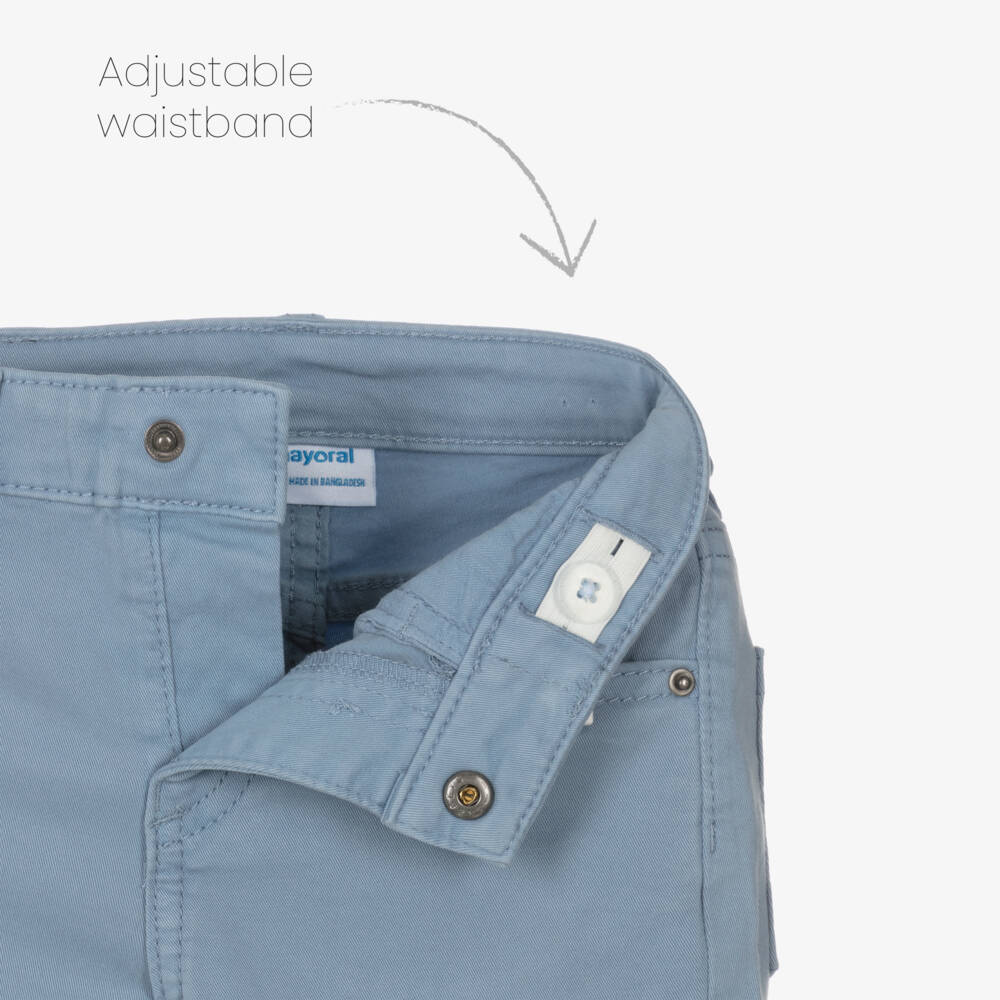 Mayoral-Boys Light Blue Slim Trousers | Childrensalon Outlet