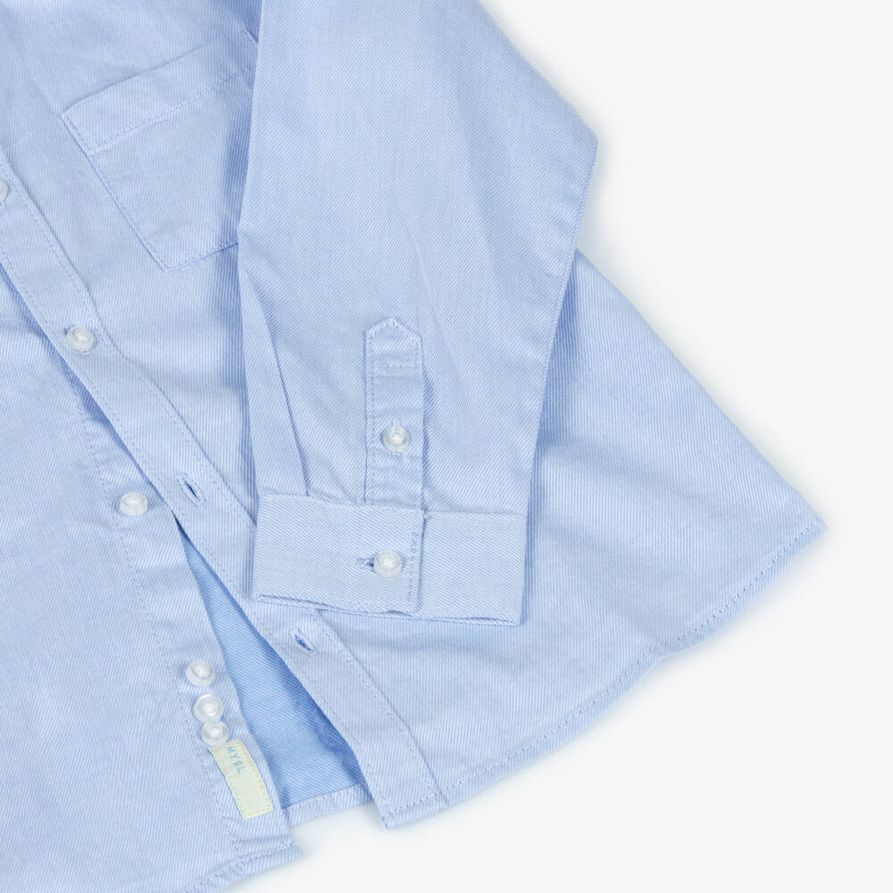 Mayoral-Boys Light Blue Twill Shirt | Childrensalon Outlet
