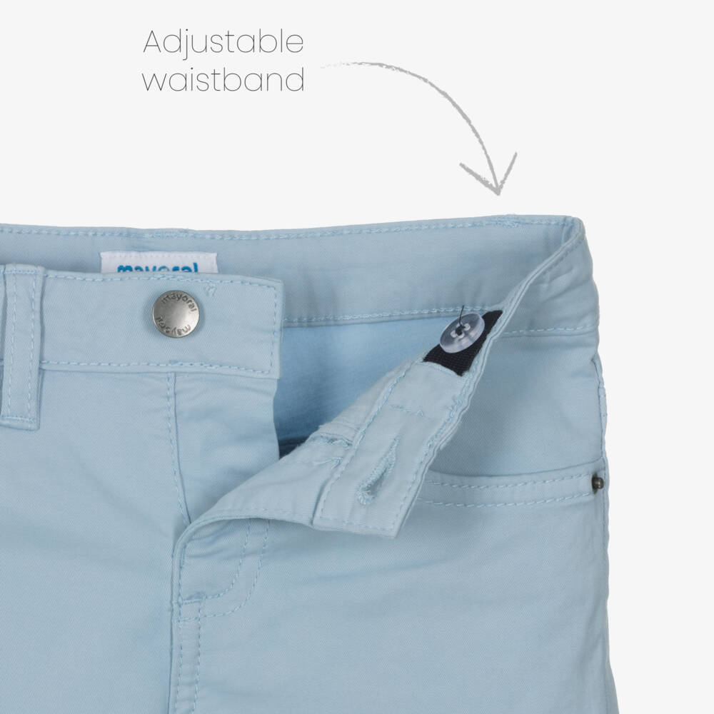 Mayoral-Boys Light Blue Twill Shorts | Childrensalon Outlet