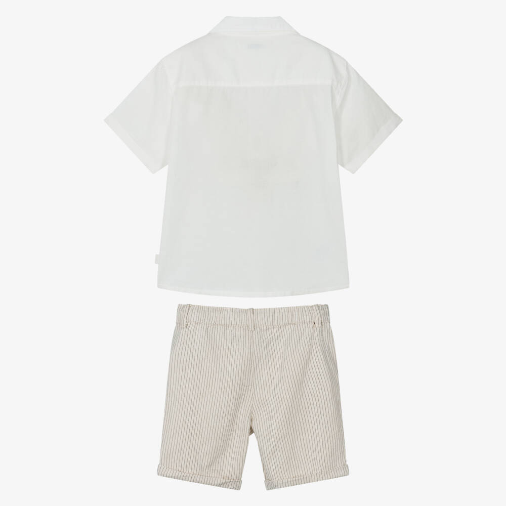 Mayoral-Кремовый комплект из льняной смеси для мальчиков | Childrensalon Outlet