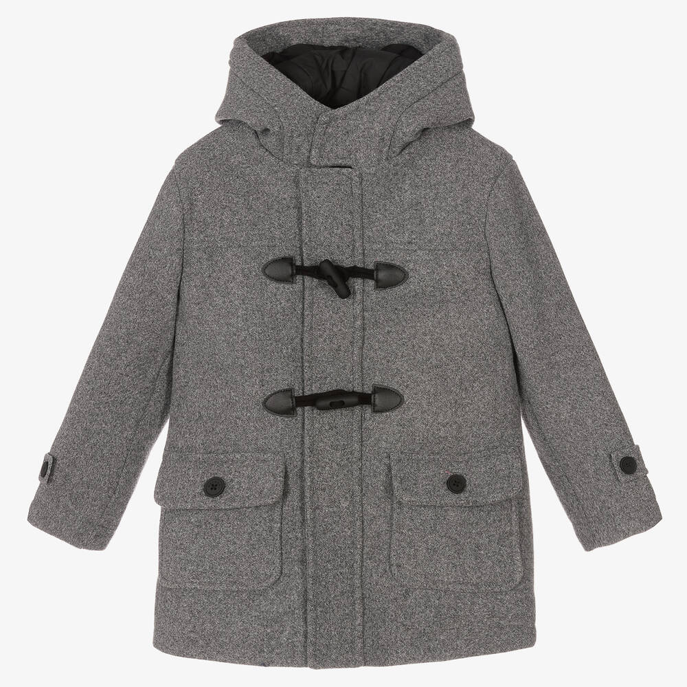Mayoral - Boys Light Grey Duffle Coat | Childrensalon