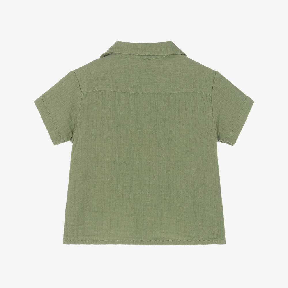 Mayoral-Легкая хлопковая рубашка зеленого цвета для мальчиков | Childrensalon Outlet