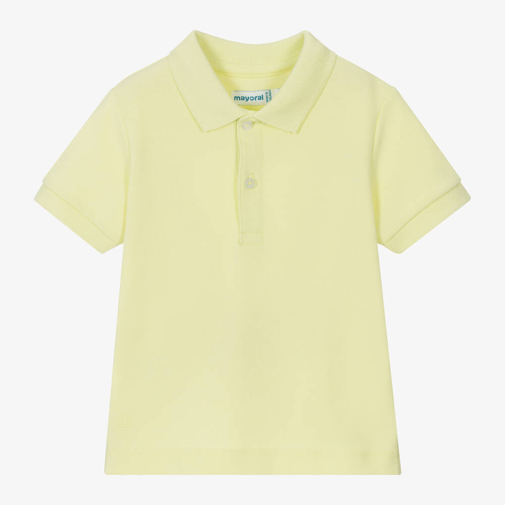 Mayoral-Boys Lime Green Cotton Piqué Polo Shirt | Childrensalon Outlet