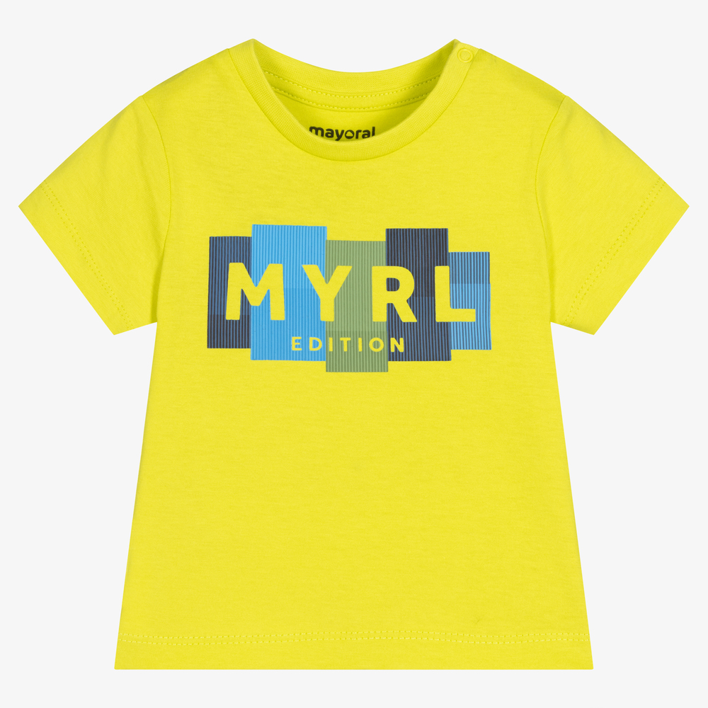 Mayoral - Хлопковая футболка цвета лайма для мальчиков | Childrensalon