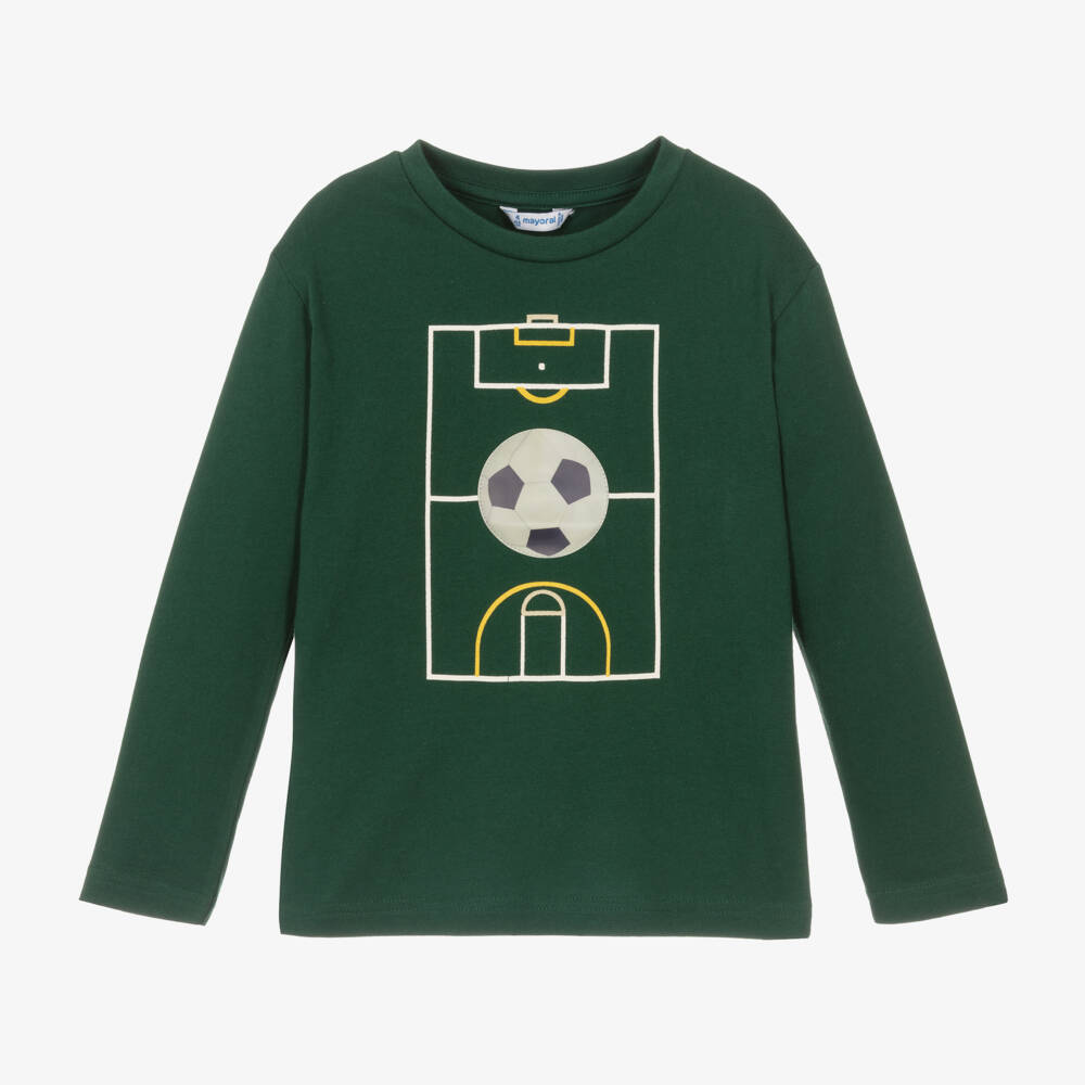 Mayoral-Boys Long Sleeve Green Top | Childrensalon Outlet