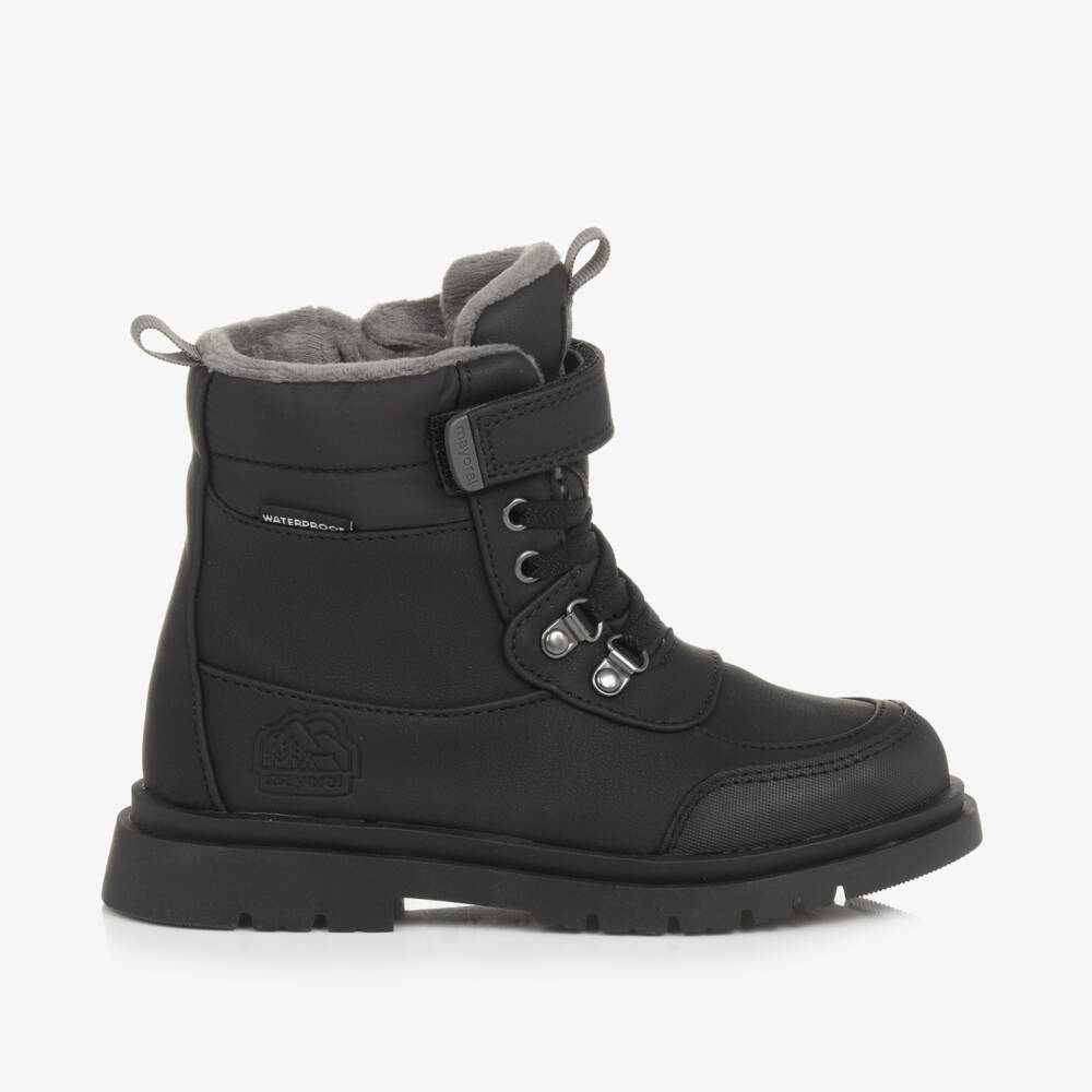 Mayoral-Boys Matte Black Weatherproof Booties | Childrensalon Outlet