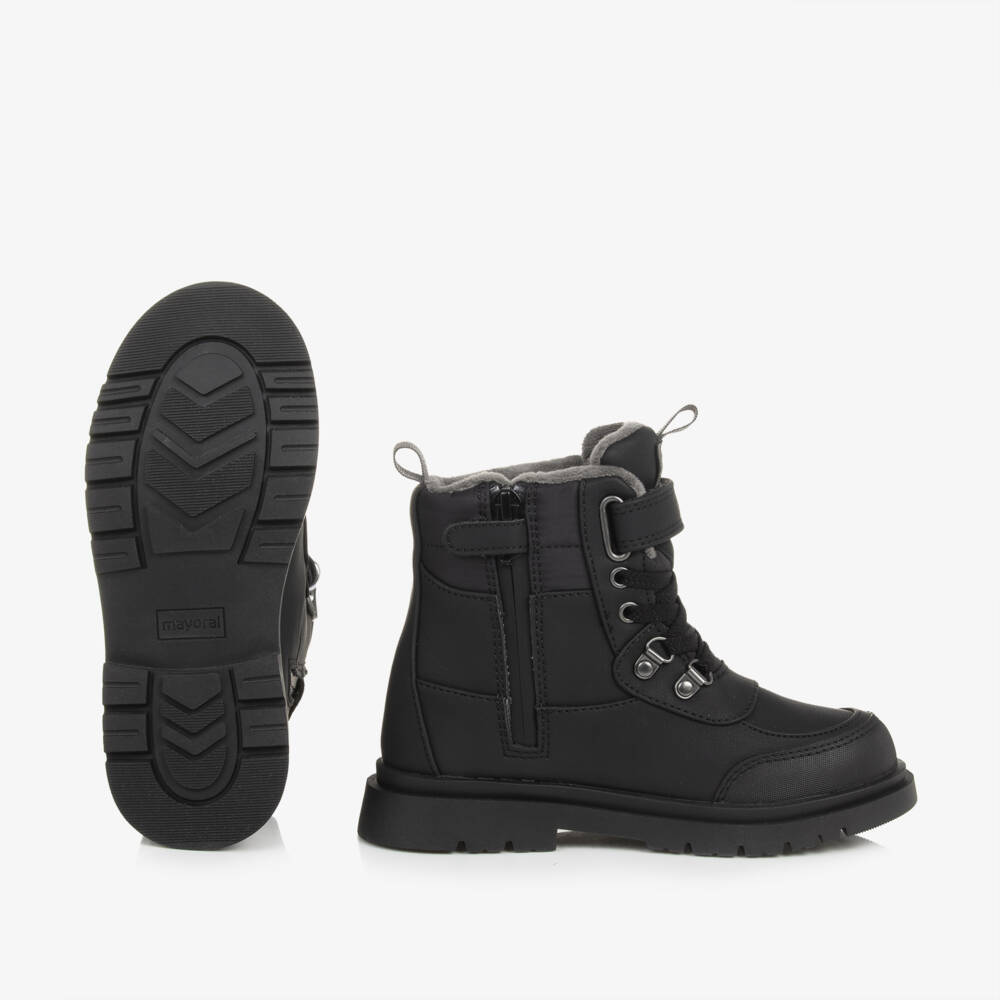 Mayoral-Boys Matte Black Weatherproof Booties | Childrensalon Outlet