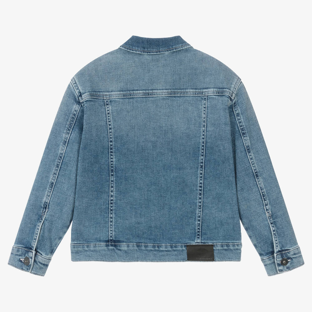 Mayoral Nukutavake-Boys Mid-Blue Cotton Denim Jacket | Childrensalon Outlet