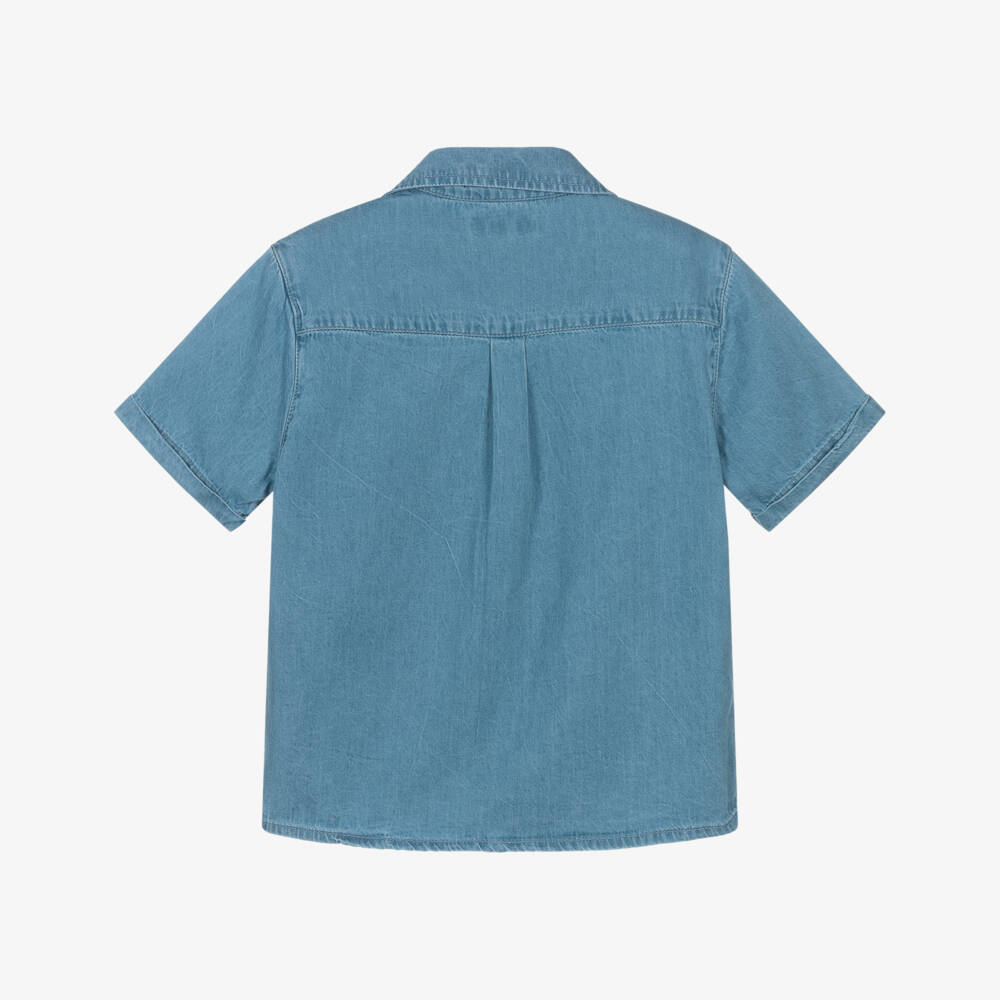 مايورال-قميص جينز أزرق متوسط للأولاد بأزرار | Childrensalon Outlet
