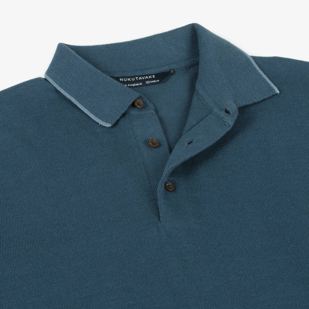 Mayoral Nukutavake-Boys Midnight Cotton Knit Polo | Childrensalon Outlet