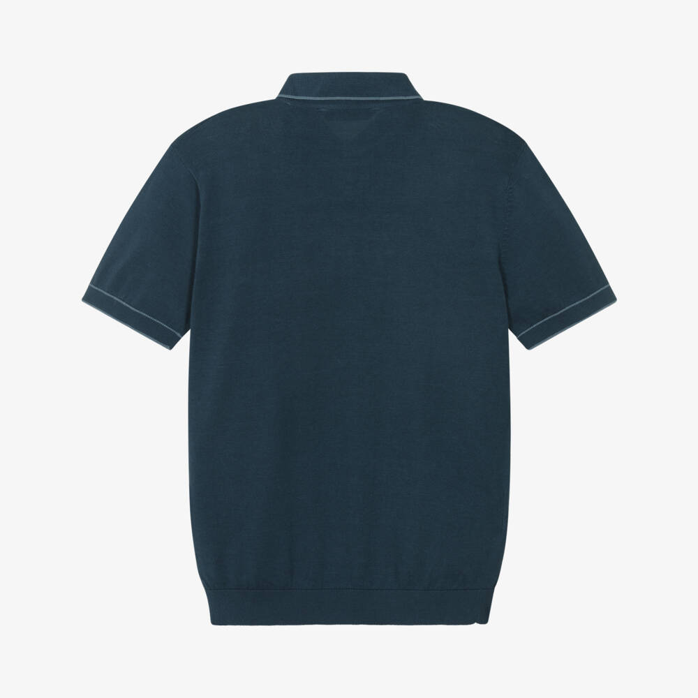 Mayoral Nukutavake-Boys Midnight Cotton Knit Polo | Childrensalon Outlet