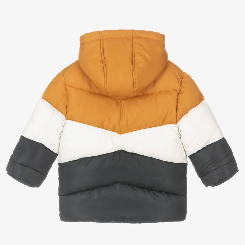 Mayoral-معطف بافر أطفال ولادي لون أصفر بألوان بلوك | Childrensalon Outlet