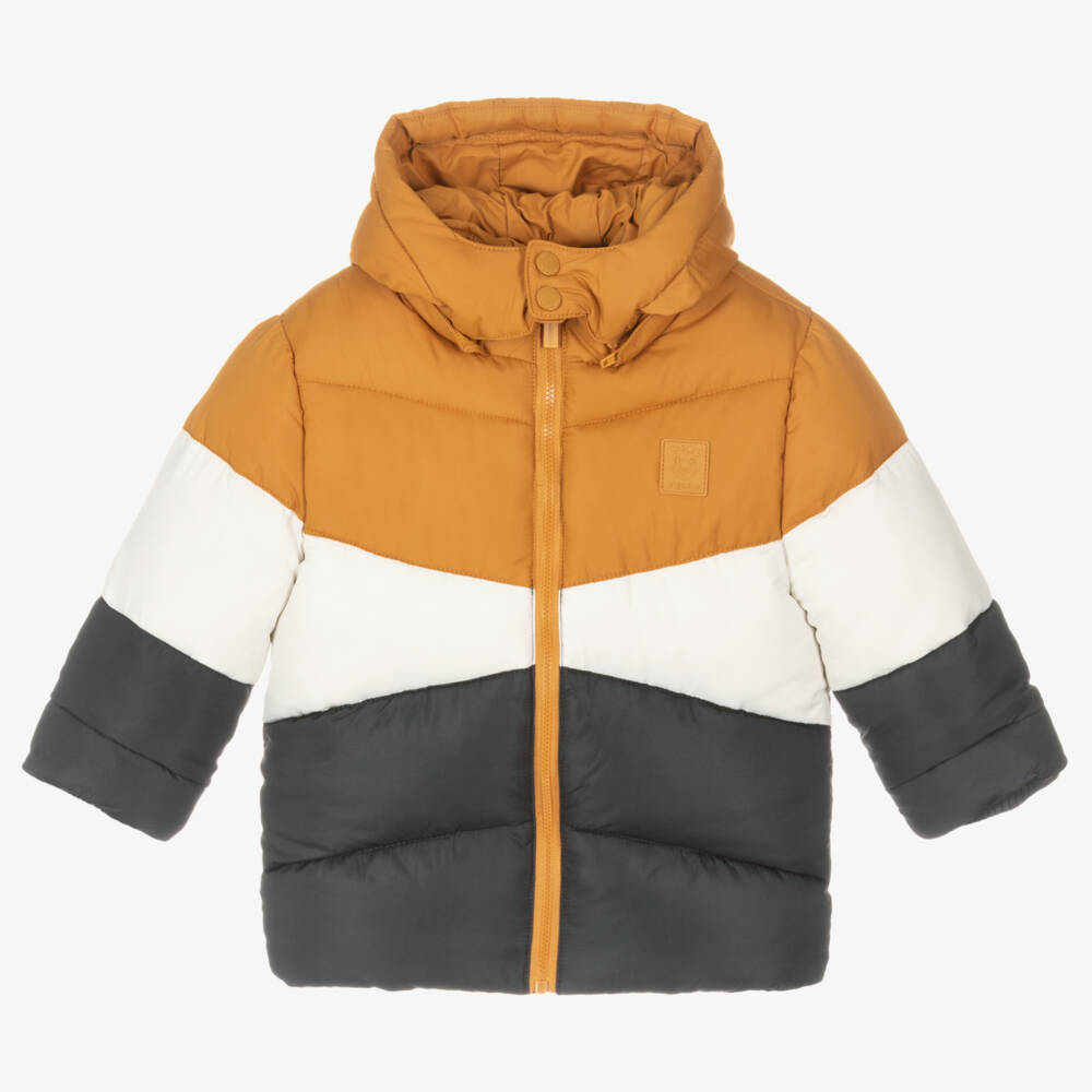 Mayoral-Boys Mustard Hooded Padded Jacket | Childrensalon Outlet