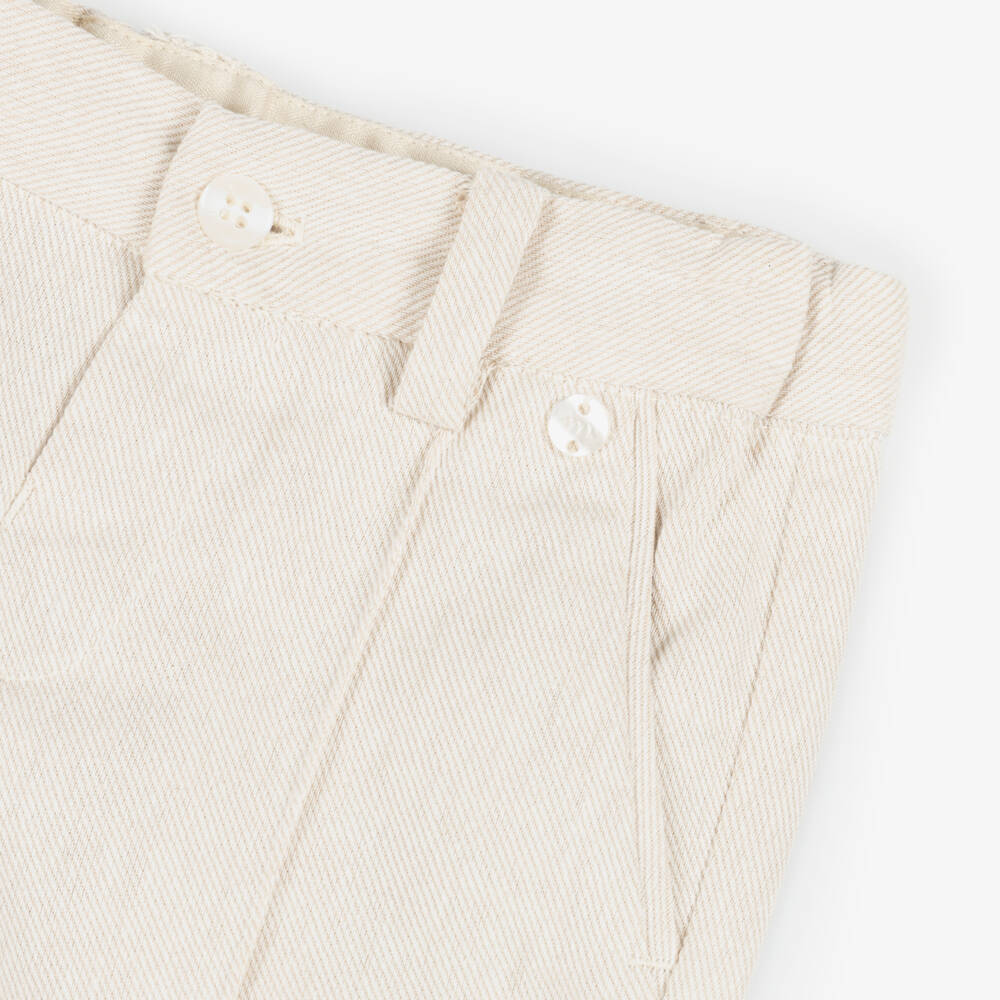 Mayoral-Boys Natural Linen Blend Shorts | Childrensalon Outlet
