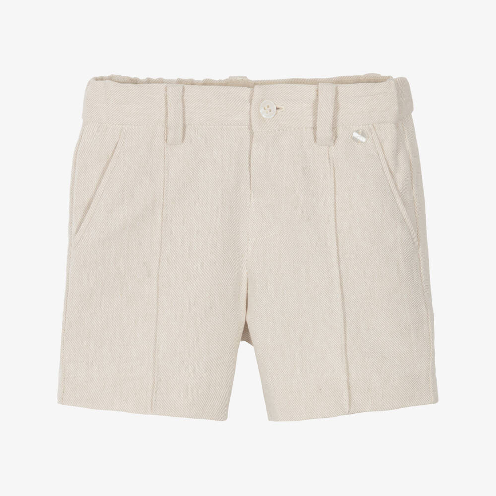Mayoral-Boys Natural Linen Blend Shorts | Childrensalon Outlet