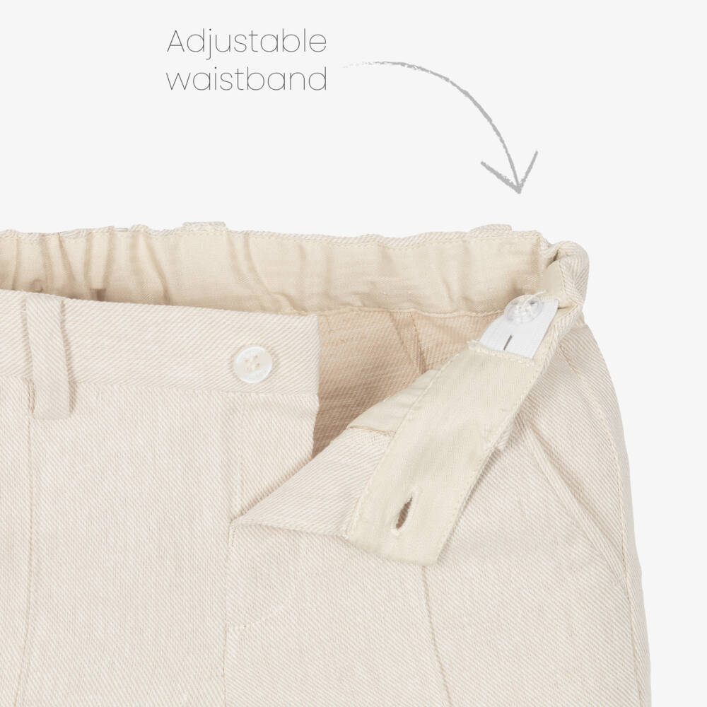 Mayoral-Boys Natural Linen Blend Shorts | Childrensalon Outlet