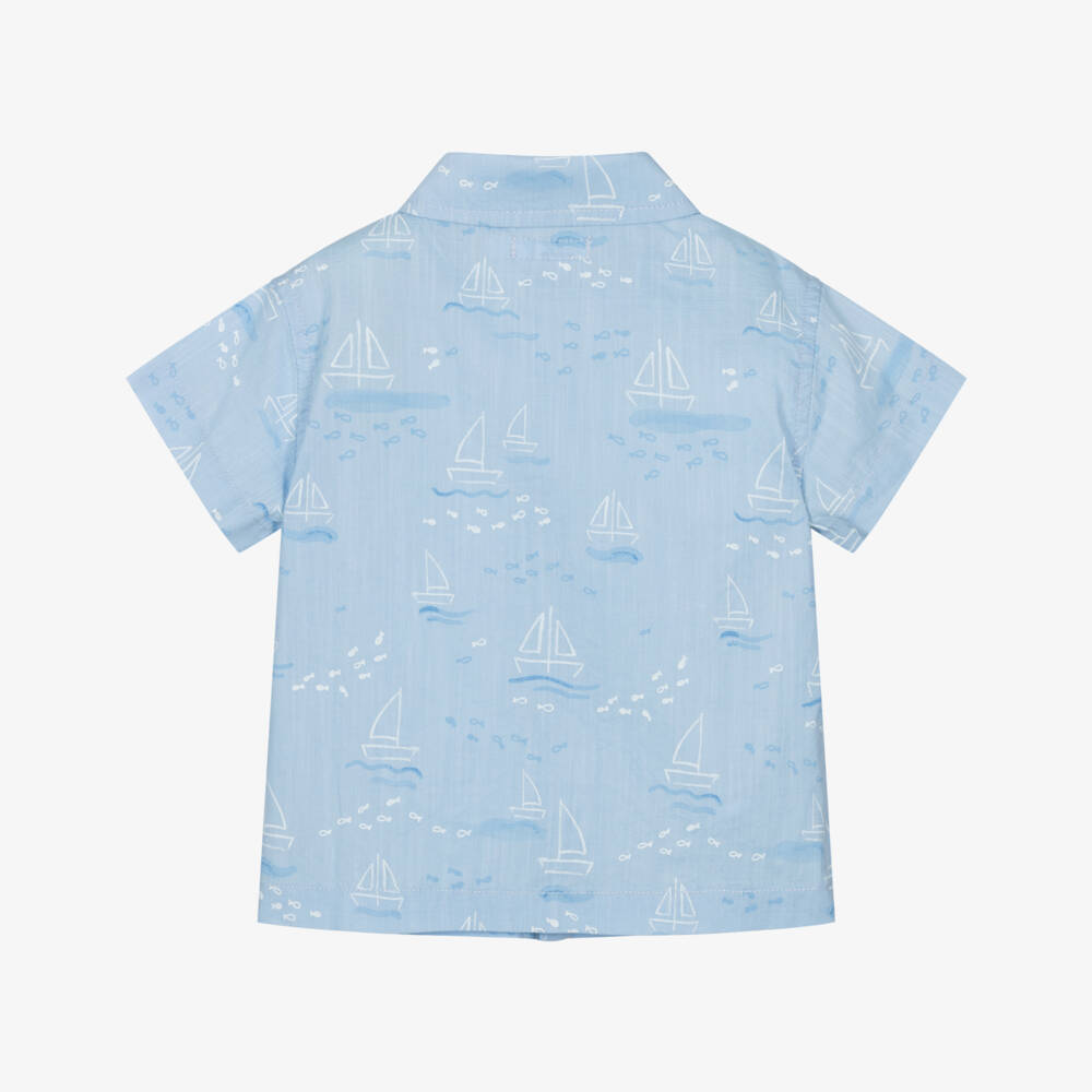 مايورال-قميص قطني أزرق بحري للأولاد | Childrensalon Outlet