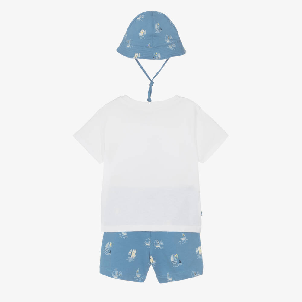 Mayoral-Boys Nautical Blue Cotton Trio Set | Childrensalon Outlet