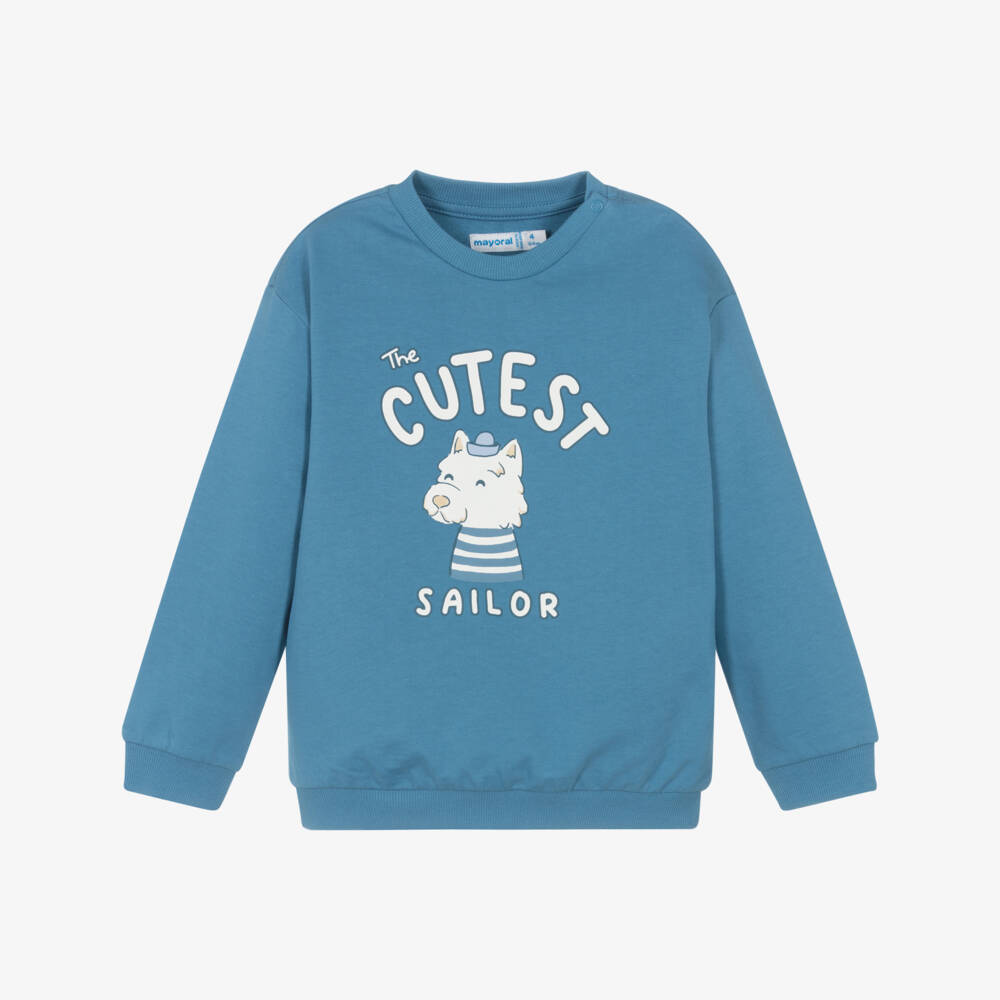 Mayoral-Boys Nautical Blue Puppy Sweatshirt | Childrensalon Outlet