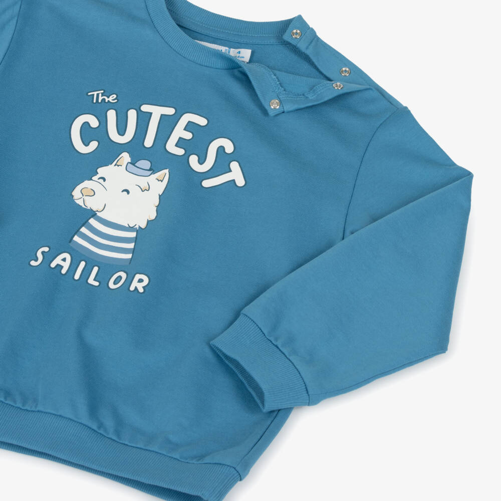Mayoral-سويت شيرت أزرق بحري للأولاد مع تصميم جرو | Childrensalon Outlet