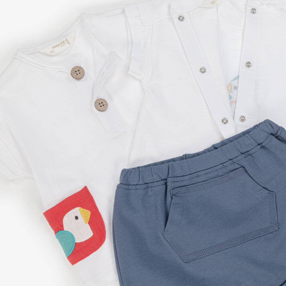 Mayoral Для новорожденных-Дуэт хлопковых шорт для мальчиков в морском стиле | Childrensalon Outlet