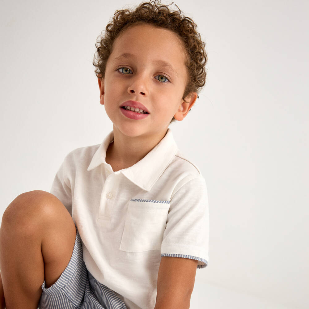 Mayoral-Boys Nautical Stripe Polo Ensemble | Childrensalon Outlet