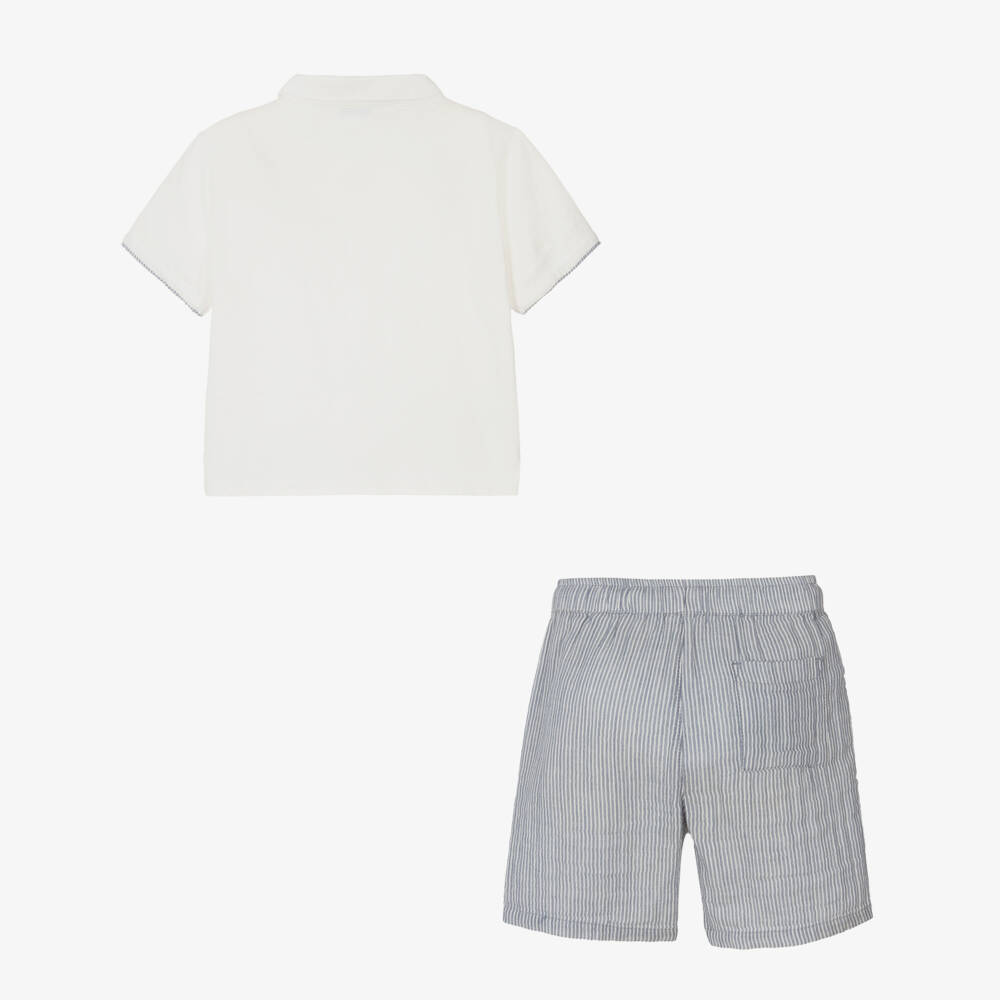 Mayoral-Boys Nautical Stripe Polo Ensemble | Childrensalon Outlet