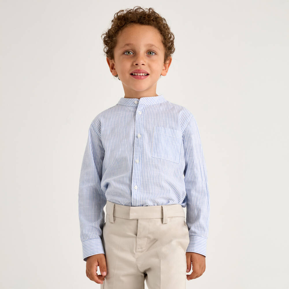 Mayoral-Boys Nautical Striped Cotton Top | Childrensalon Outlet