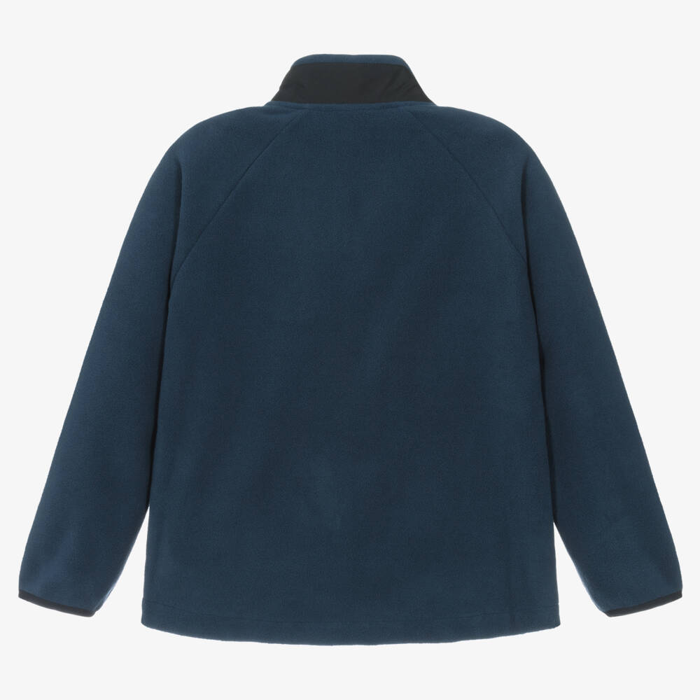 Mayoral Nukutavake-Boys Navy Blue & Black Fleece Zip-Up Top | Childrensalon Outlet