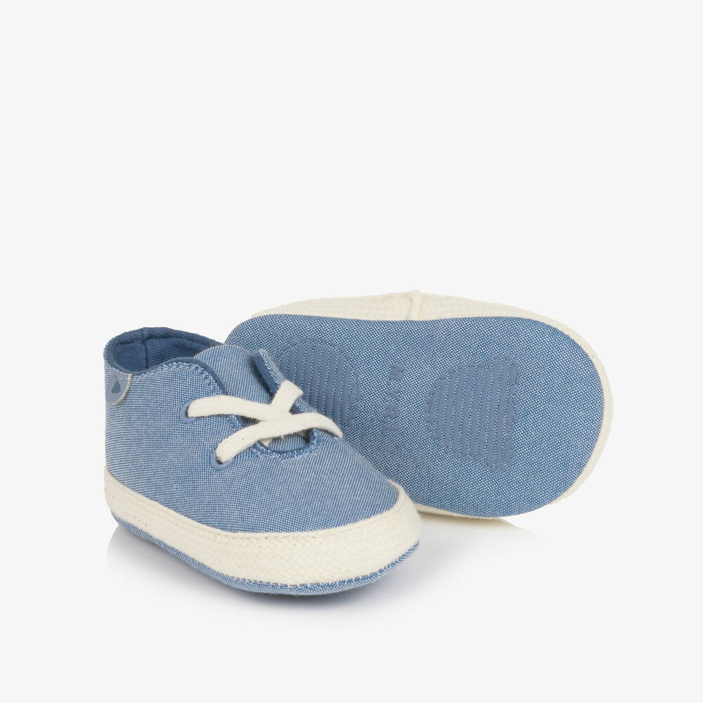 Mayoral Newborn-Boys Navy Blue Canvas Pre-Walkers | Childrensalon Outlet