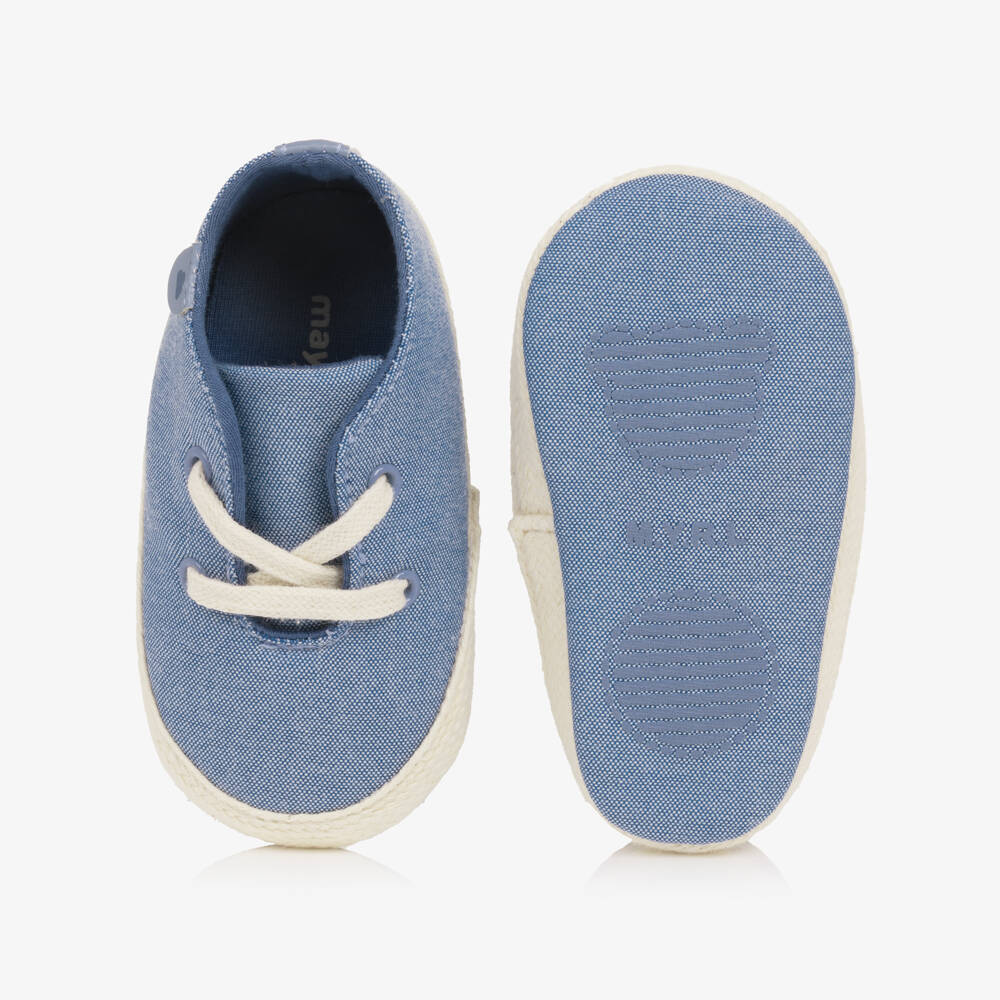 Mayoral Newborn-Boys Navy Blue Canvas Pre-Walkers | Childrensalon Outlet
