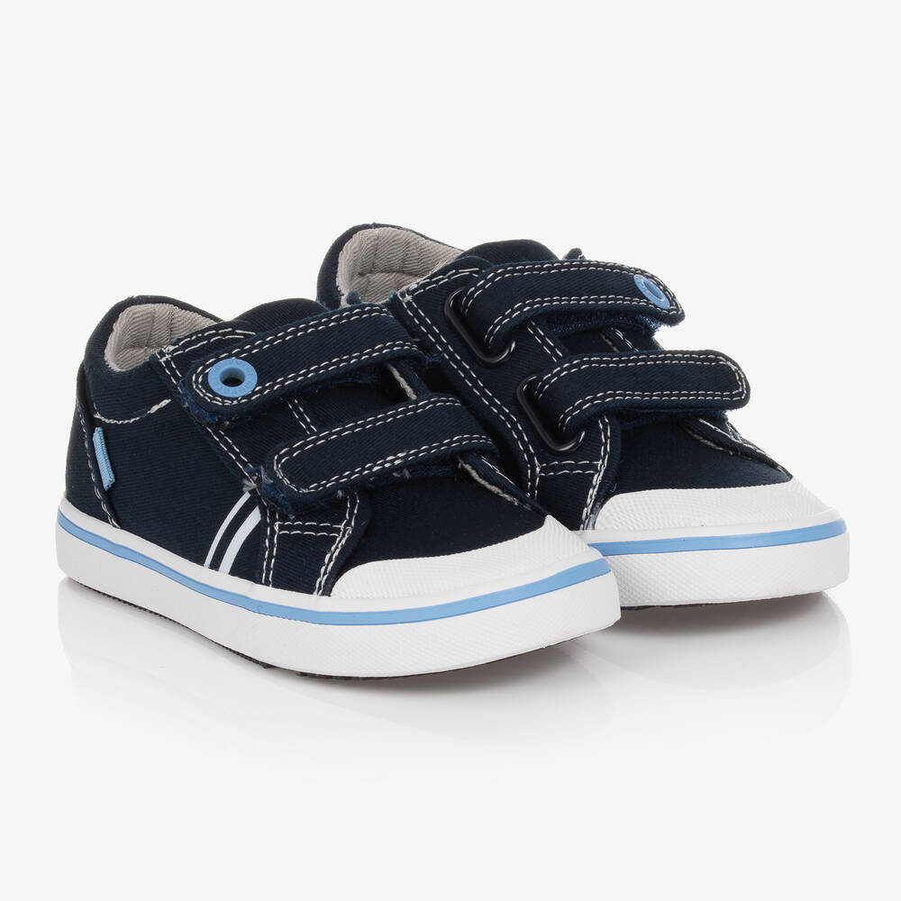 Mayoral - Boys Navy Blue Canvas Trainers | Childrensalon